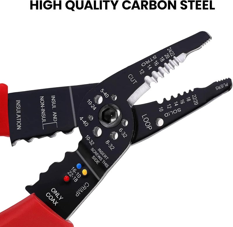 KAIWEETS Wire Stripper 10-22 AWG Wire Splicer Cable Stripper Multipurpose Wire Stripping Tool Electrical Wire Pliers with Screw Cutter - Image 3